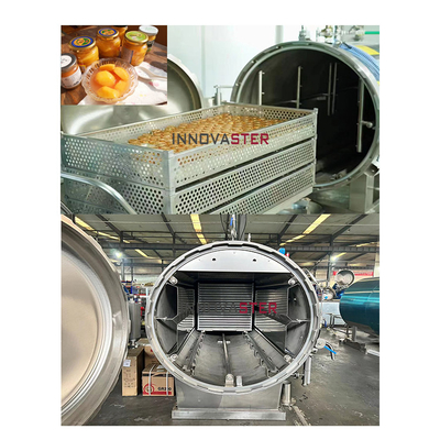 Multifunktionales Autoklave mit Wasserspritze 1100*1200*1500MM zur Sterilisation von nassen Tiernahrungsmitteln und Kokosmilch