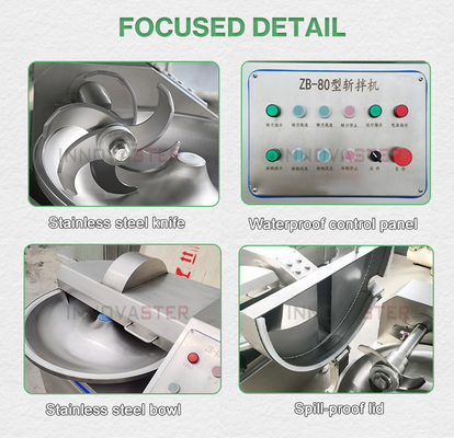 780*600*850mm Industrielle elektrische Fleischschüssel Trinkmaschine für die Würstchen-Dumpling-Verarbeitung