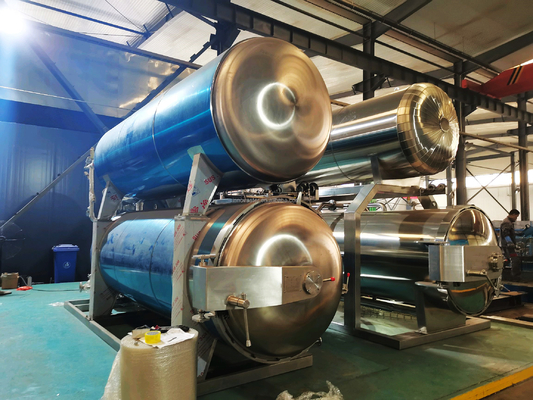 Mittagessen Fleisch Wasser Sprühen Autoclave Retort Maschine für Konserven 1100*1200*1500MM Größe