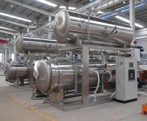 Stick Lebensmittelverarbeitung Multifunktionales statisches Druckrotationsretort mit 3P-Spannung