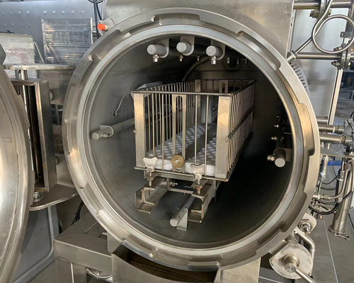 F0 Horizontale Autoklavenluftkompressor Retort Sterilisator Maschine für Wassermedium