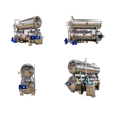 Stick Lebensmittelverarbeitung Multifunktionales statisches Druckrotationsretort mit 3P-Spannung