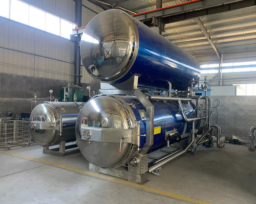 Luftkompressor Geschmack Fleisch Automatische Lebensmittel Autoclave Sterilisator Retort Maschine 1100 * 1200 * 1500MM