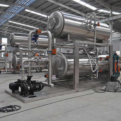 Sterilisation bei hoher Temperatur Horizontale Flasche/Tasche Lebensmittelsterilisator Wasseruntertauchen Retort Autoklave 380V