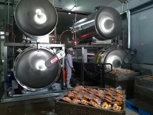 Maschine zur Wasseruntertauchen-Retortmaschine für die Sterilisation von Fleisch, Hühnerfleisch und Lebensmitteln in Taschen 1100*1200*1500MM Größe
