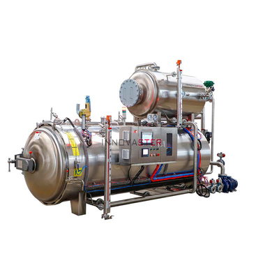 Lebensmittel- und Getränkegeschäfte Wasserkaskaden-Retortmaschine Autoklavensterilisation für Glasgefäße und -Dosen
