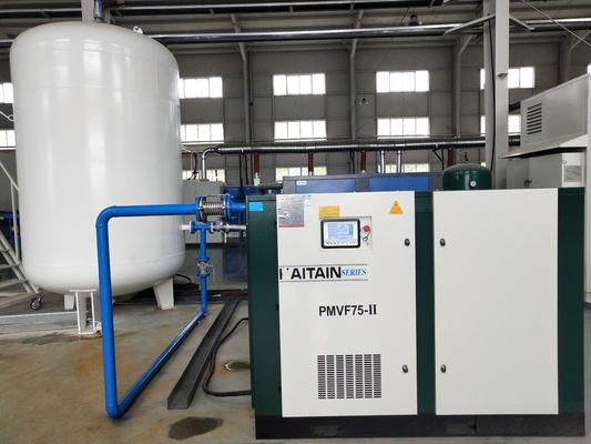 Luftgeschmiert 75kw 100PS Permanent Magnet Inverter Zwei-Stufen-Schraubluftkompressor