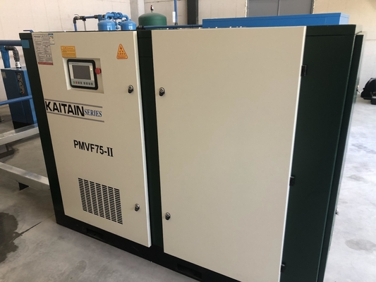 Luftgeschmiert 75kw 100PS Permanent Magnet Inverter Zwei-Stufen-Schraubluftkompressor
