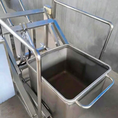 Stilloser Gummi-Rad Dreh-Stil Edelstahl-Fleisch-Dump Buggy für die Fleischverarbeitung
